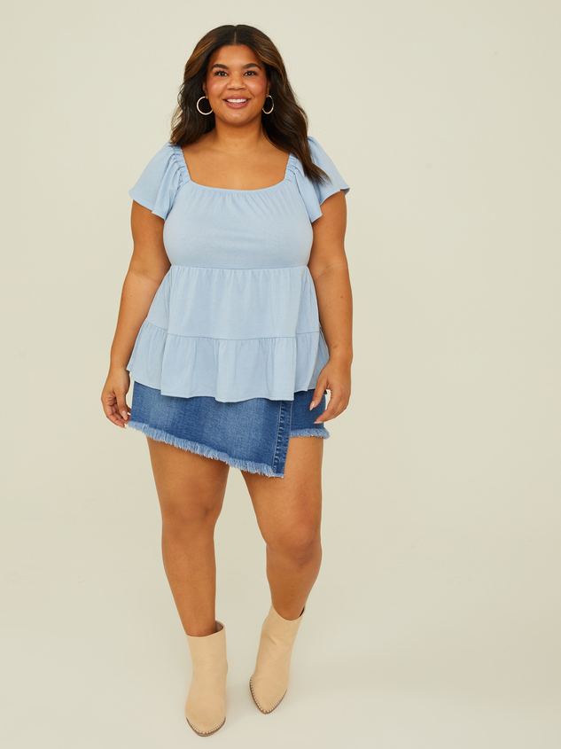 Polly Tiered Babydoll Top Detail 2 - ARULA
