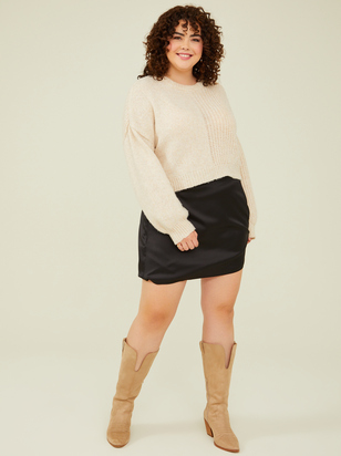 Onyx Satin Skirt - ARULA