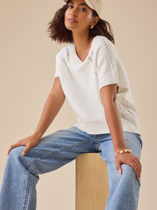Maci Crochet Boxy Pullover - ARULA