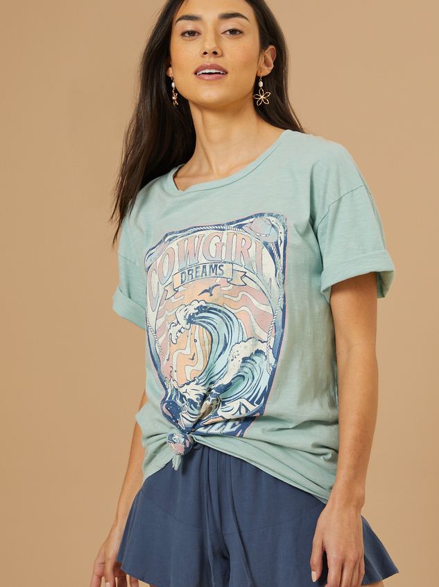 Cowgirl Dreams Oversized Tee Detail 3 - ARULA