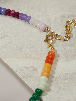 Natural Stone Rainbow Necklace - ARULA