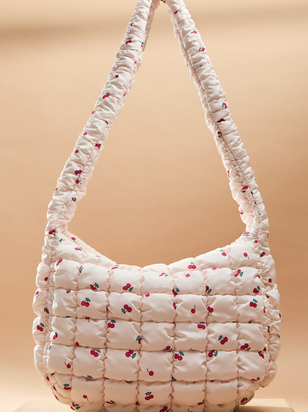 Proficient Cherry Quilted Puffer Shoulder Bag - ARULA - 