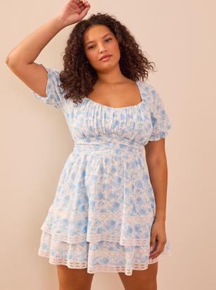 Lola Floral Crochet Crossover Dress - ARULA