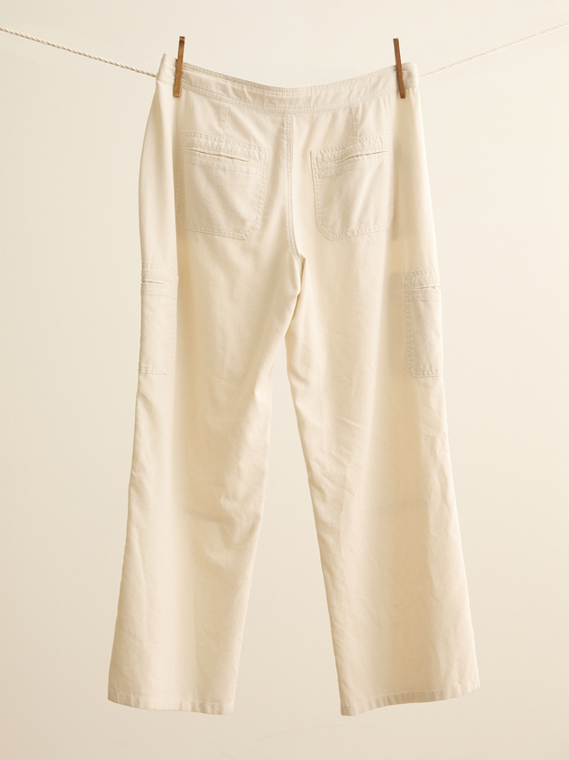 Greer Linen Cargo Pants Detail 2 - ARULA