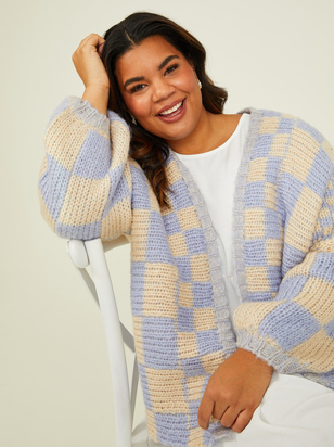Leigha Checkered Cardigan - ARULA
