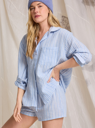 Hunter Linen Striped Top - ARULA