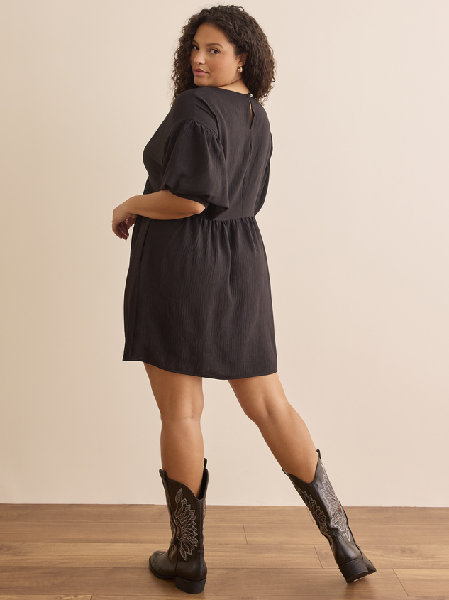 Leah Puff Sleeve Mini Dress Detail 4 - ARULA