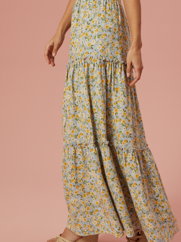 Madison Floral Maxi Skirt Detail 4 - ARULA