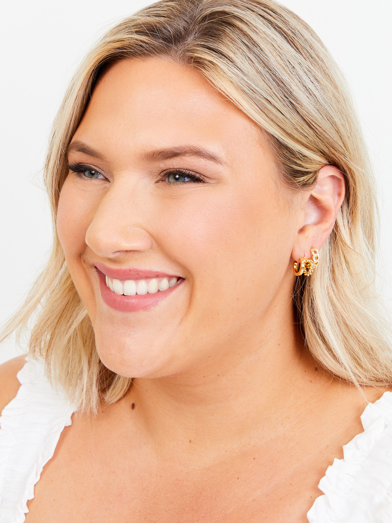 18k Gold Huggie Hoop Earring Set ARULA