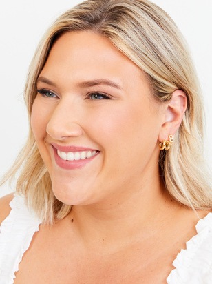 18k Gold Huggie Hoop Earring Set - ARULA