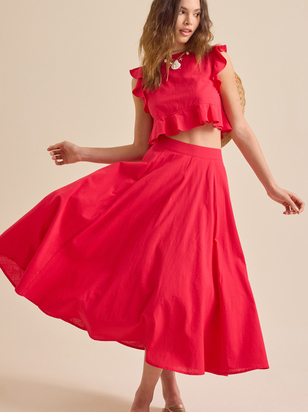 Grace Linen Midi Skirt - ARULA