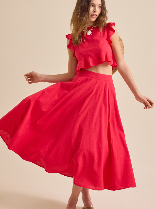 Grace Linen Midi Skirt Detail 2 - ARULA
