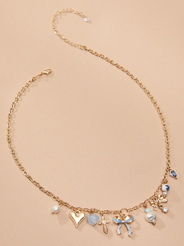 Bow & Bliss Charm Necklace Detail 2 - ARULA