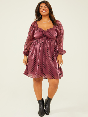 Hanna Dot Velvet Dress - ARULA