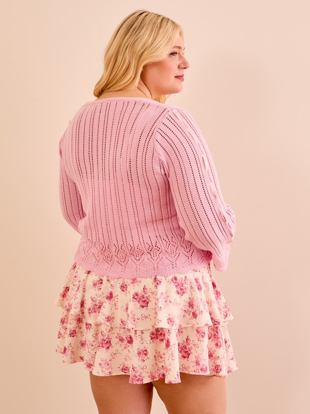 Taylor Ribbon Cardigan in Light Pink | Arula