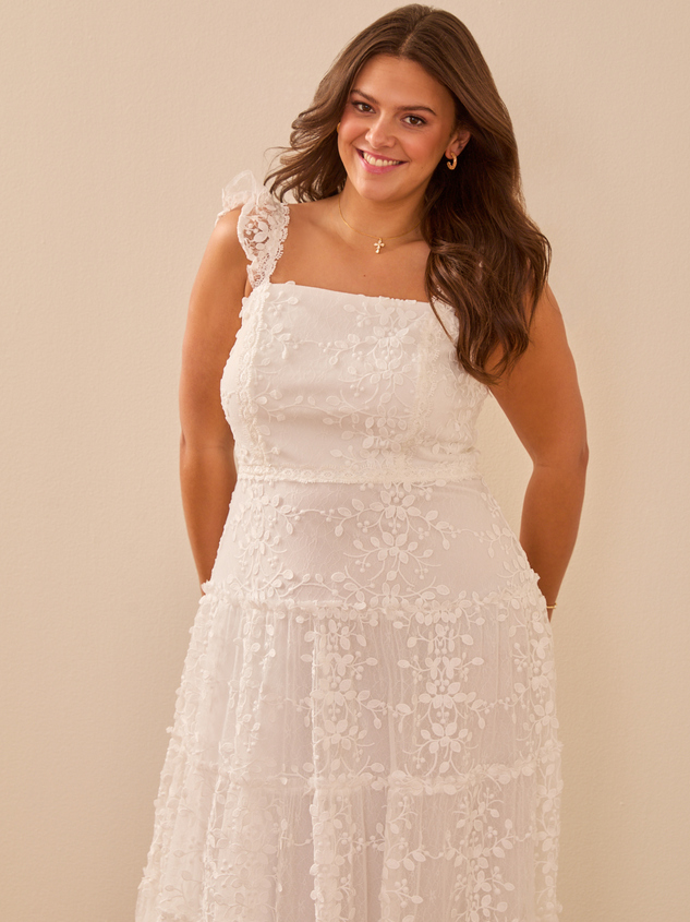 Kallie Lace Tiered Maxi Dress Detail 3 - ARULA