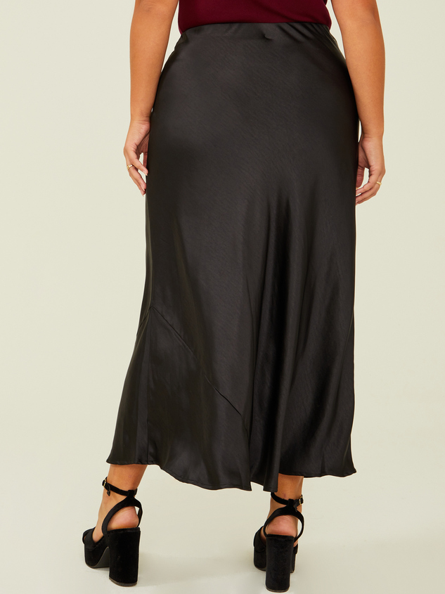 Isabella Satin Midi Skirt Detail 4 - ARULA