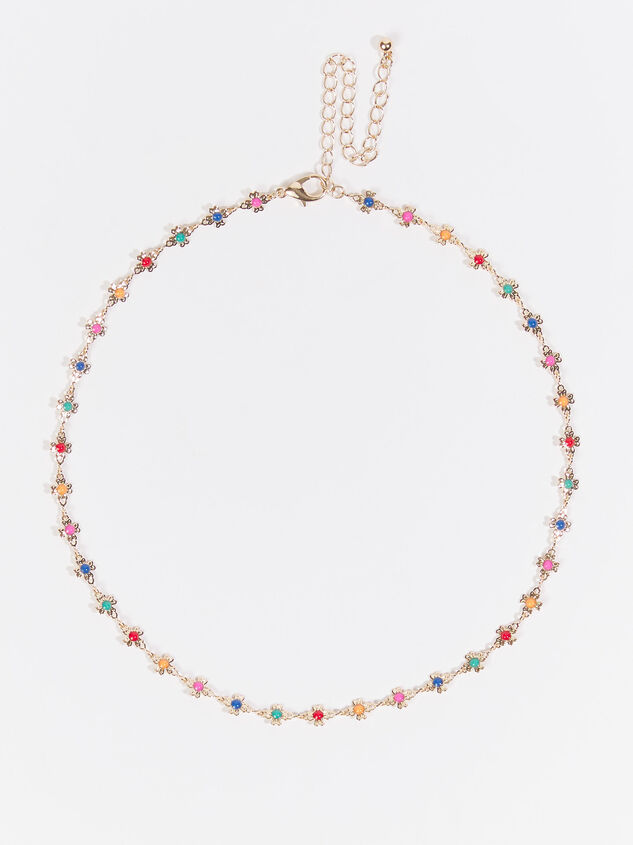 Rainbow Floral Necklace Detail 1 - ARULA