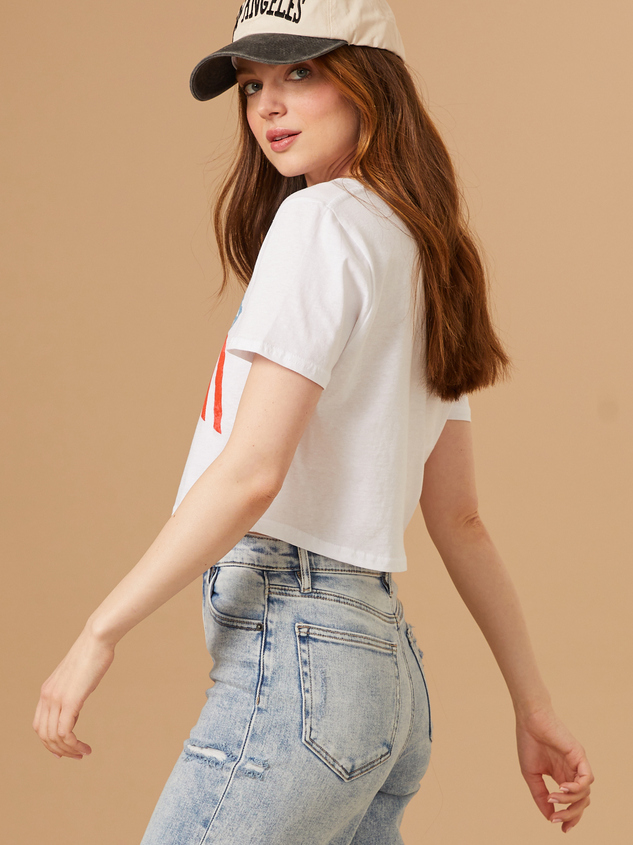 USA Bow Cropped Tee Detail 3 - ARULA