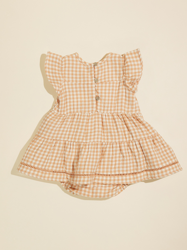Sadie Gingham Dress and Bloomer Set by Quincy Mae Detail 2 - ARULA