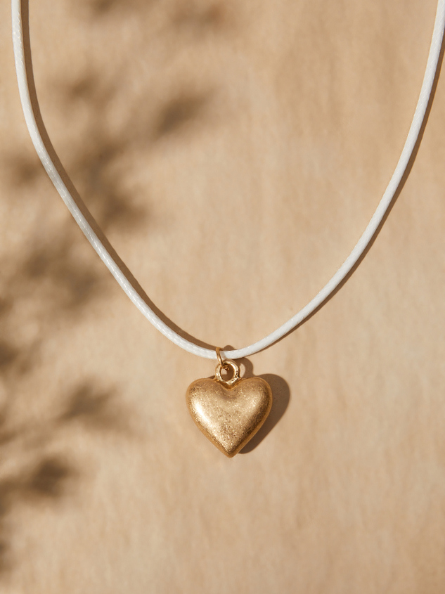 Bubble Heart Cord Necklace Detail 3 - ARULA