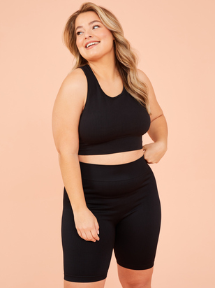 Seamless Ribbed Longline Sports Bra - ARULA