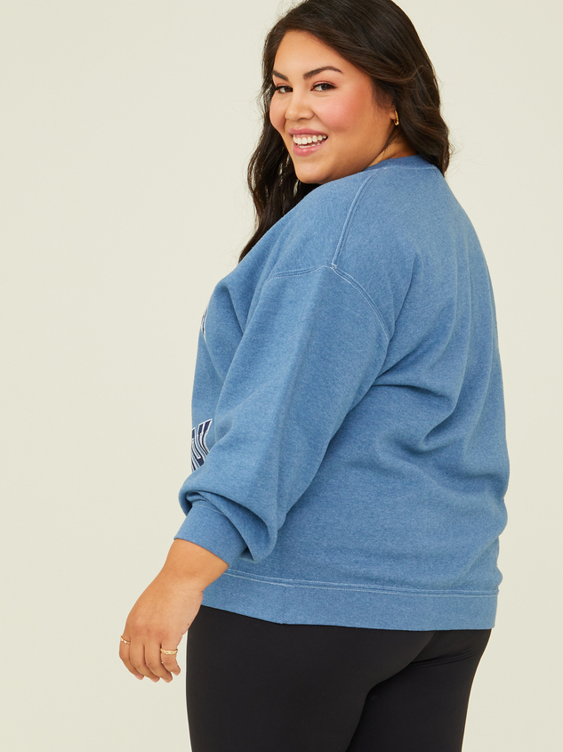 Brooklyn Varsity Oversized Sweatshirt Detail 4 - ARULA