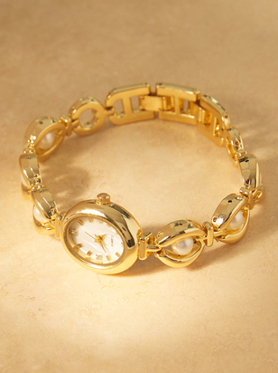 Pearl Oval Face Watch - ARULA - 