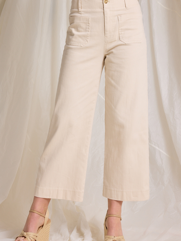 Ellie Linen Crop Pants Detail 3 - ARULA