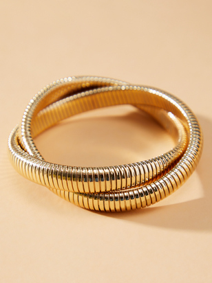 Twisted Gold Metal Bracelet - ARULA - 