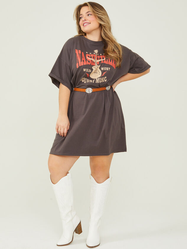 Nashville Guitar Graphic Dress Detail 2 - ARULA