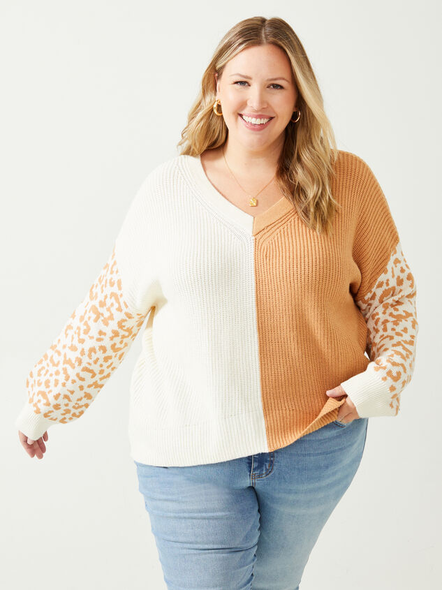 Leopard Colorblock Sweater - ARULA