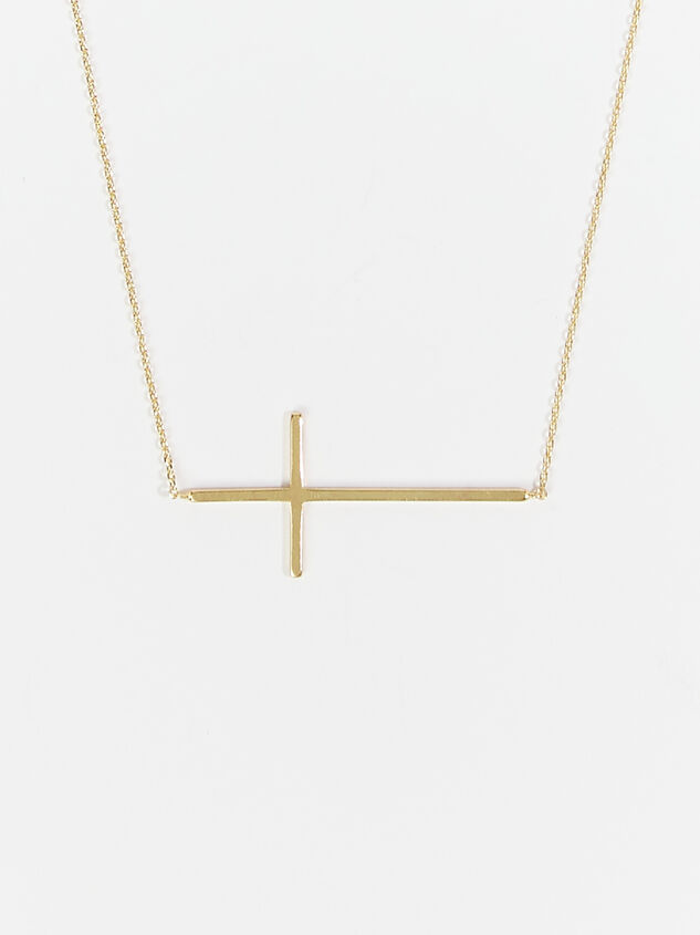 18k Gold Sideways Cross Necklace - ARULA