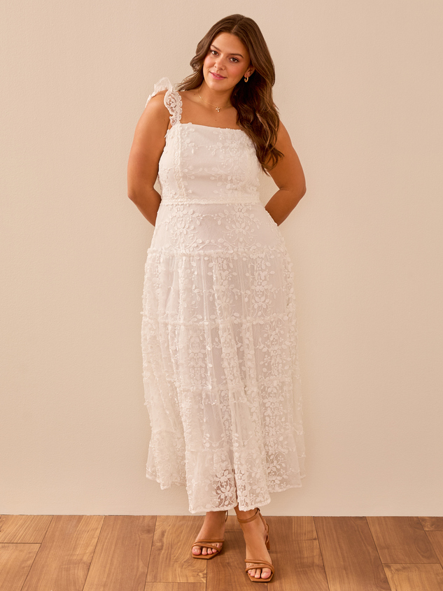 Kallie Lace Tiered Maxi Dress Detail 2 - ARULA