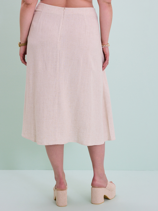 Ella Mae Linen Midi Skirt Detail 4 - ARULA
