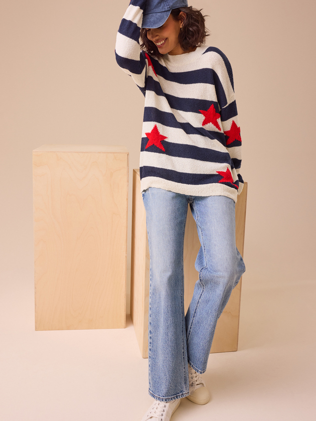 Liberty Patterned Star Sweater Detail 3 - ARULA