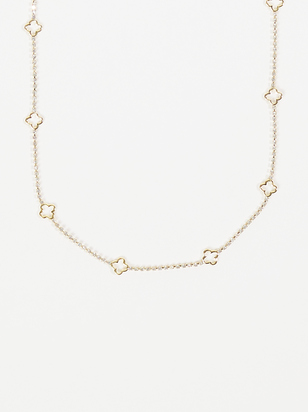 Rhinestone Clover Choker Necklace - ARULA