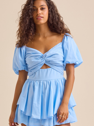 Melanie Puff Sleeve Romper - ARULA - 