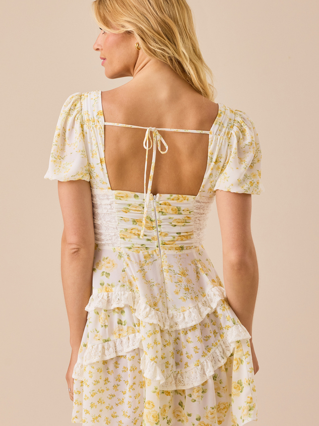 Aderny Floral Mini Dress Detail 4 - ARULA