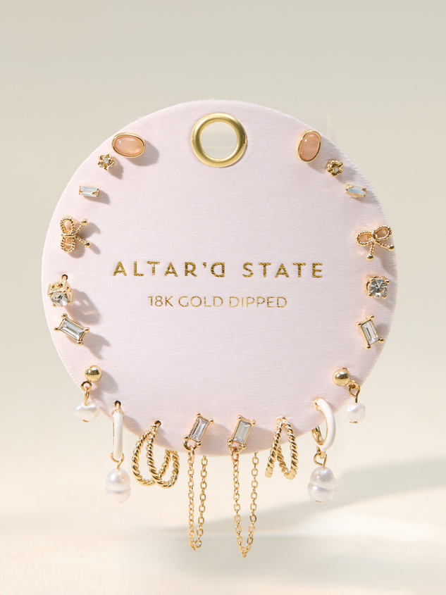 18K Gold Elegant Essentials Earring Set - ARULA