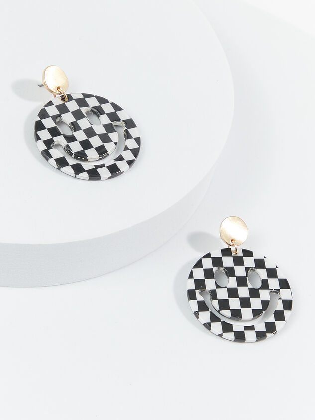 Checkered Smiley Earrings - ARULA