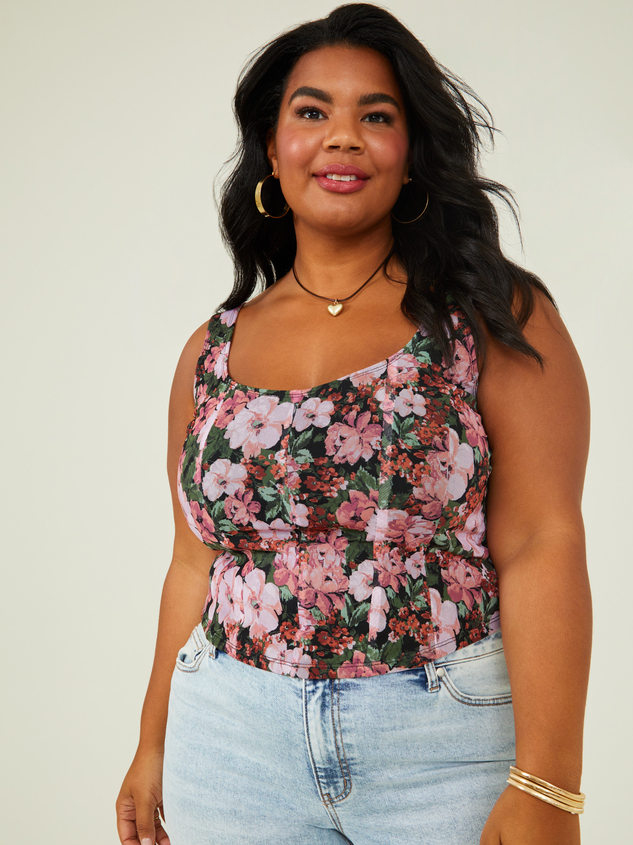 Rosemary Floral Tank Top Detail 4 - ARULA