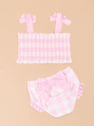 Penny Gingham Bow Swimsuit by Mud Pie - ARULA
