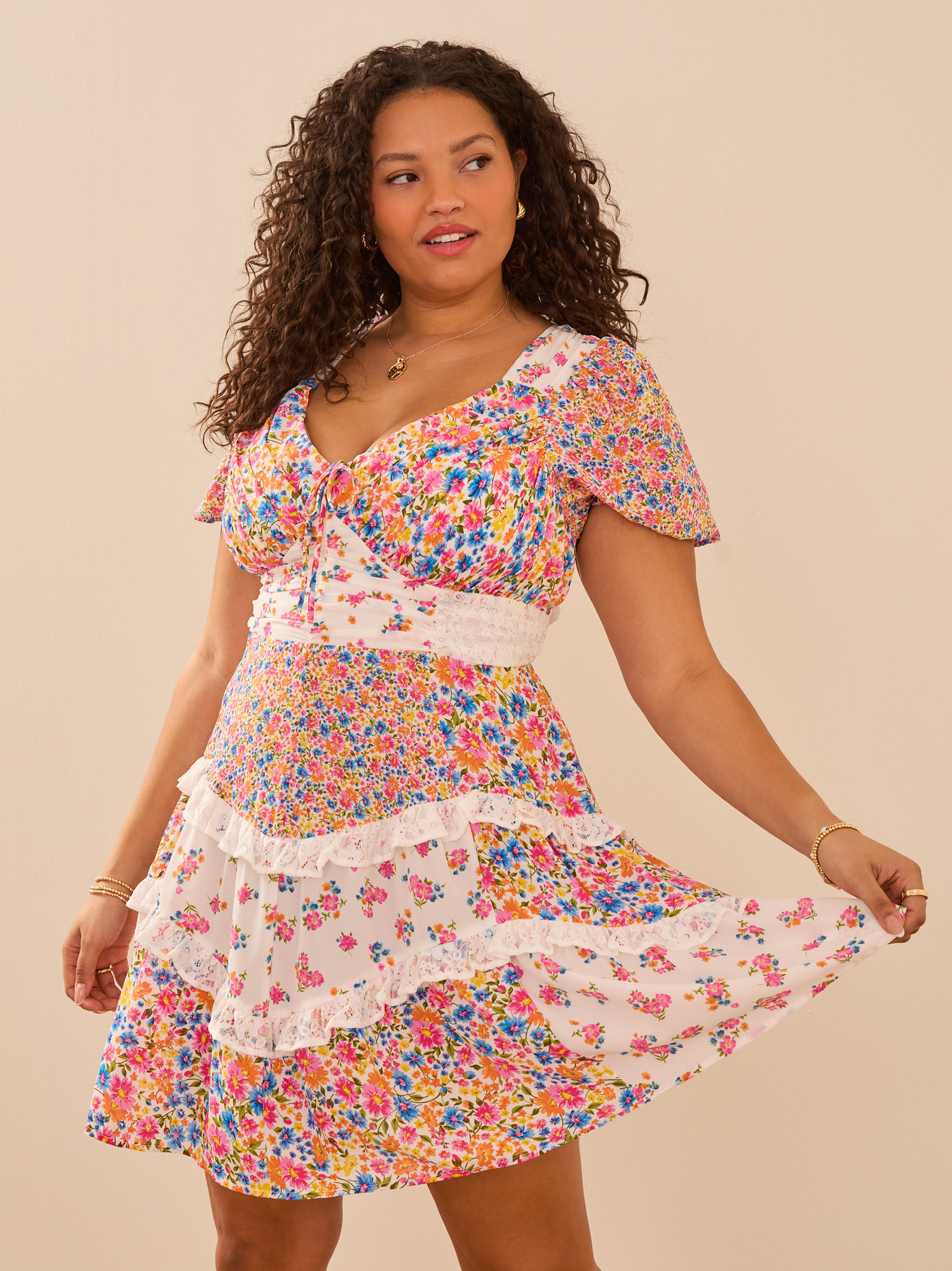 Alyxandra Floral Mini Dress in Multicolor | Arula Alyxandra Floral Mini Dress in Multicolor | Arula