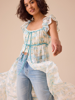 Zora Floral Long Kimono - ARULA