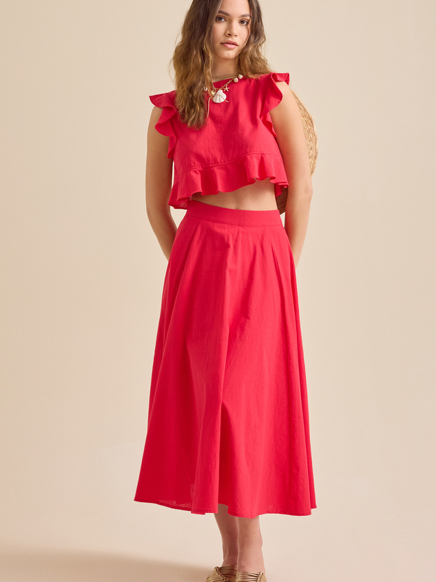 Grace Linen Ruffle Top Detail 5 - ARULA