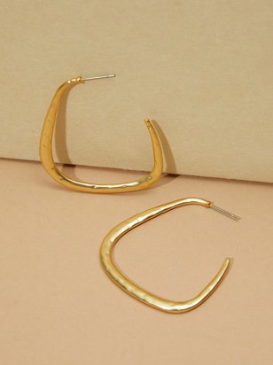 18K Gold Textured Hoop Earrings - ARULA