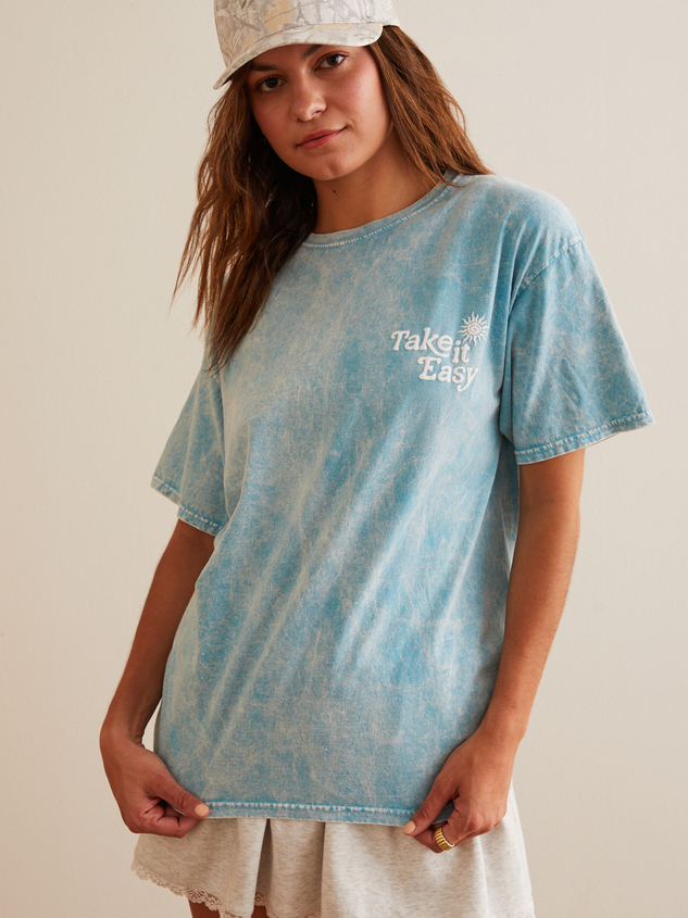 Take It Easy Oversized Tee Detail 3 - ARULA