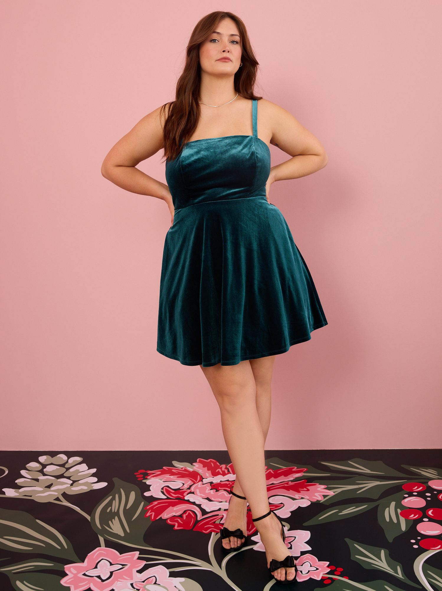 Velvet bow dress cheap