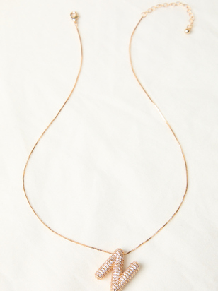 18K Gold Monogram Charm Necklace - N - ARULA